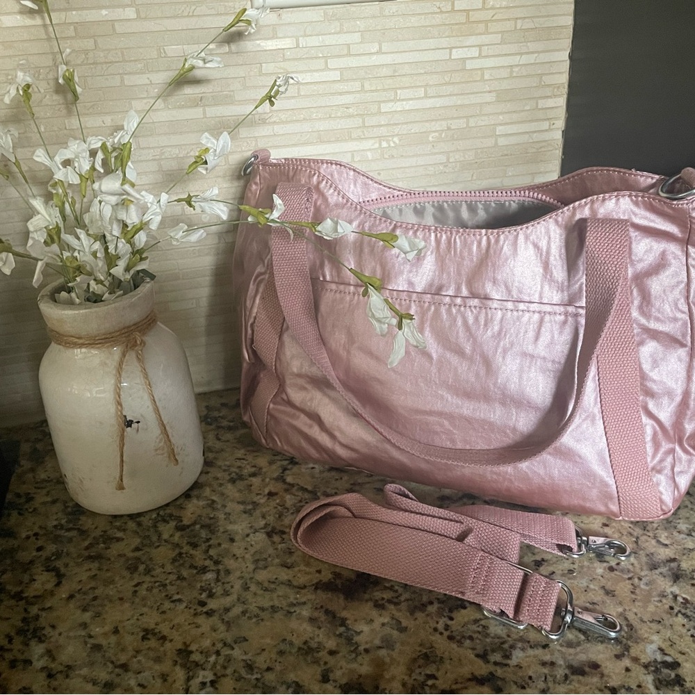 Kipling Shimmering Pink Shoulder Bag